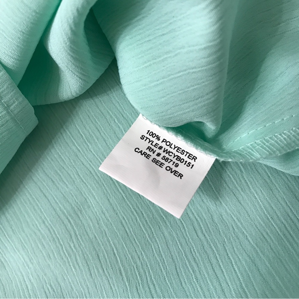 Mint Green Long Sleeve Top Button Down Blouse Pit to Pit 25" Size 2X 🚨 - Picture 10 of 13